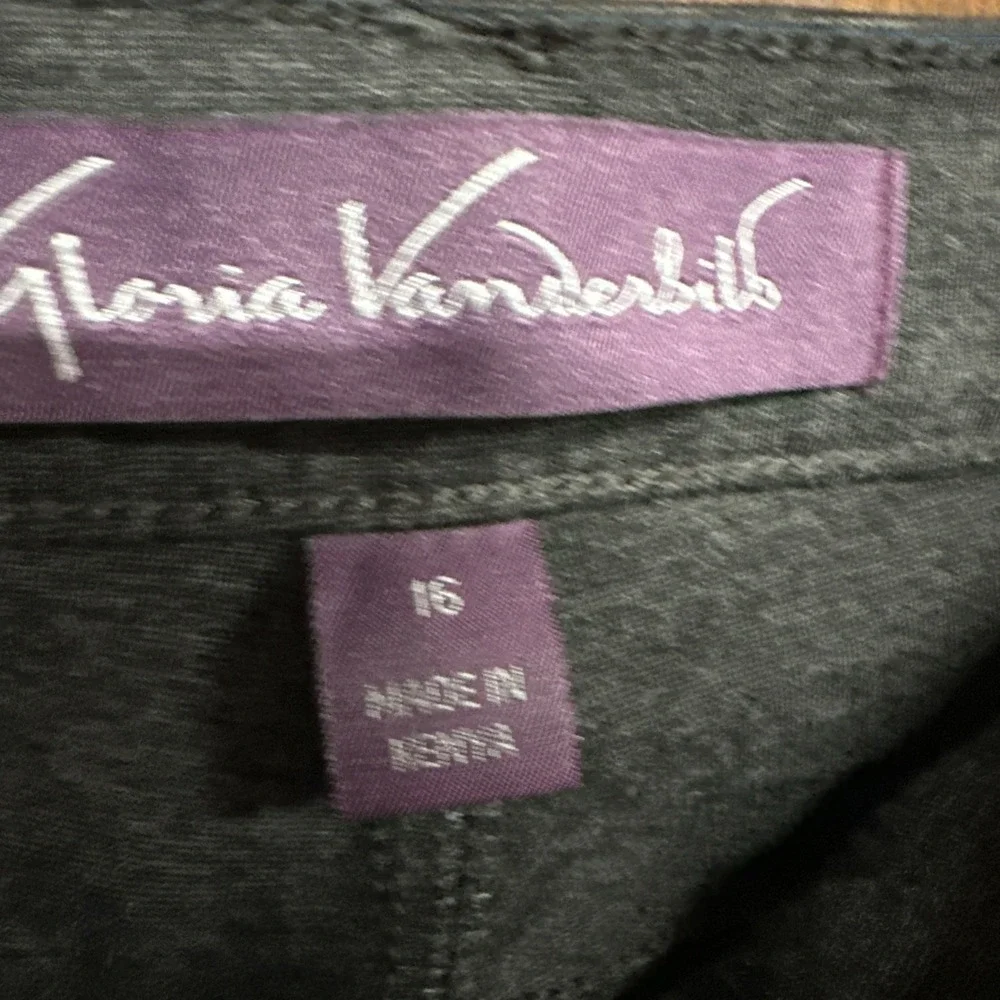 Gloria Vanderbilt Khaki Unltd Pants Woman 16 Grey Mid Rise Stretch Outdoor Work - Picture 3 of 16